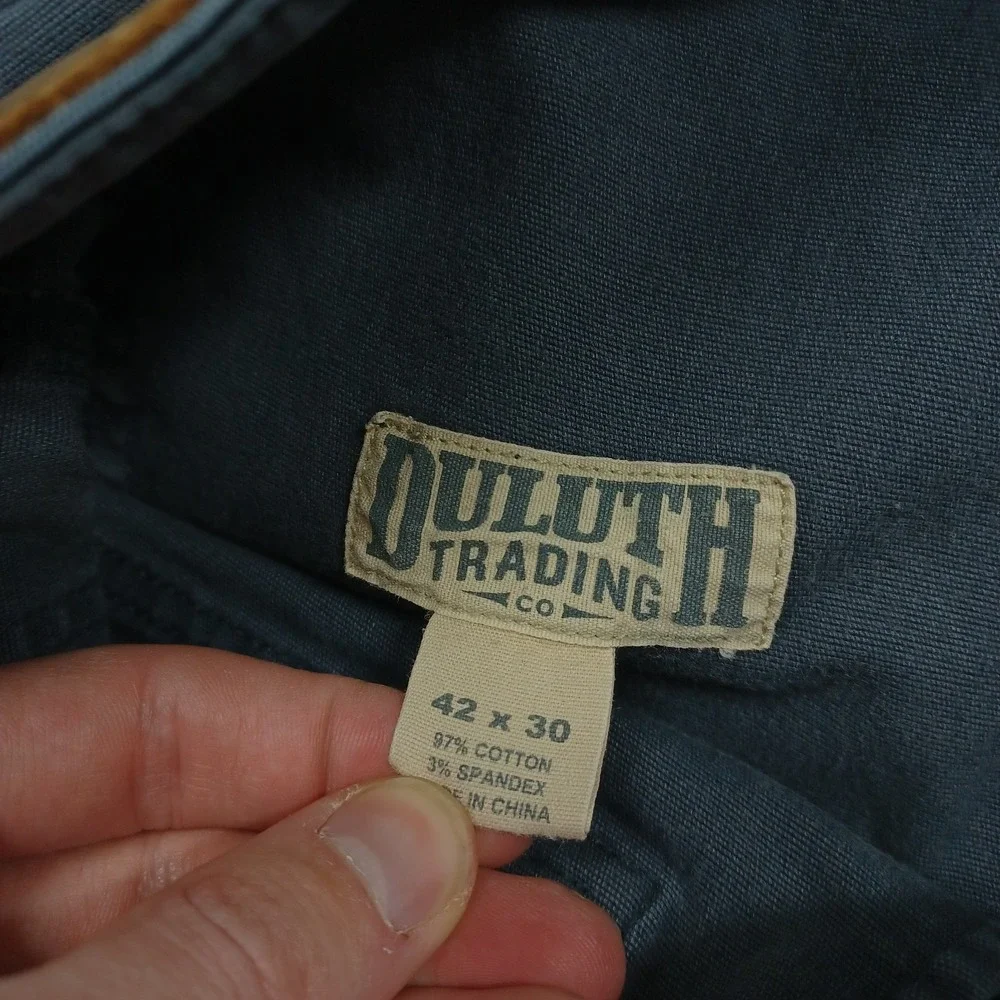 Duluth Jeans Mens 40x29‎ Gray Denim Flex Fire Hose Workwear Casual Outdoor